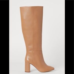 Knee high boots in beige